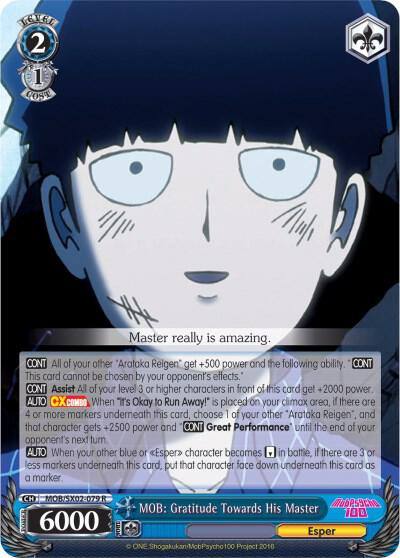 MOB Gratitude Towards His Master MOB/SX02-079 R Mob Psycho 100 Card
