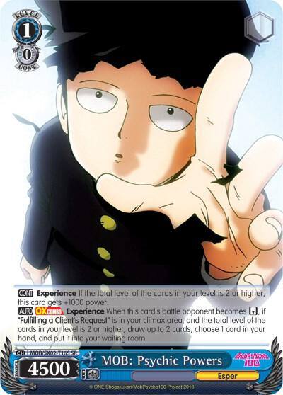 MOB Psychic Powers SR MOB/SX02-T16S SR Mob Psycho 100 Card
