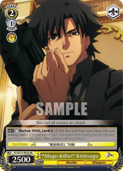 Mage Killer Kiritsugu FZ/SC17-E022 RE Fate/Zero Chronicle Set Card