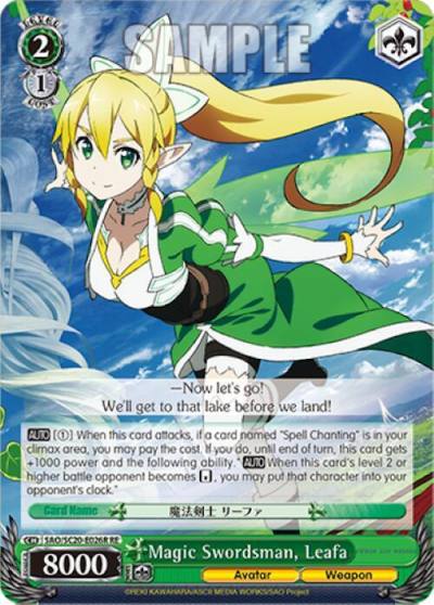 Magic Swordsman Leafa RRR SAO/S20-E026R RE Sword Art Online Chronicle Set Card