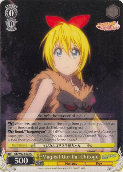 Magical Gorilla Chitoge NK/WE22-E03 NISEKOI Extra Booster Card