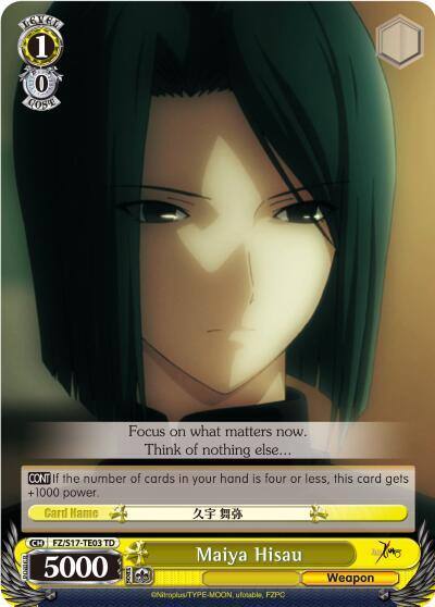 Maiya Hisau TD FZ/S17-TE03 TD Fate/Zero Card