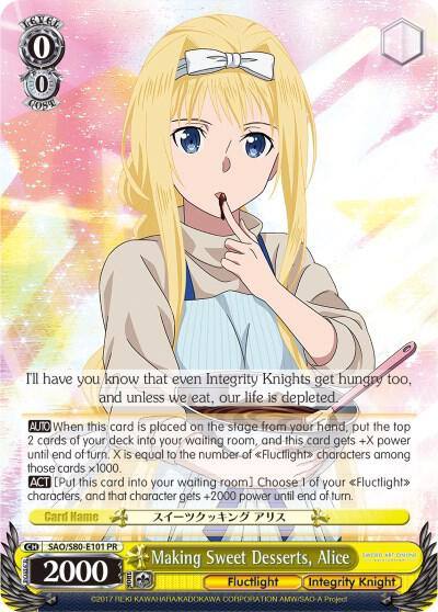Making Sweet Desserts Alice SAO/S80-E101 PR Sword Art Online -Alicization- Vol.2 Card