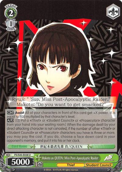 Makoto as QUEEN Miss Post Apocalyptic Raider P5/S45-E038 U Persona 5 Card