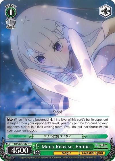 Mana Release Emilia Parallel Foil RZ/SE35-E12 R Re:ZERO: The Frozen Bond Card