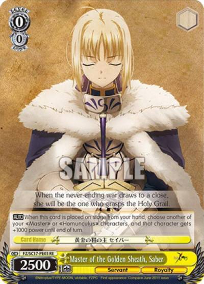 Master of the Golden Sheath Saber FZ/SC17-PE03 RE Fate/Zero Chronicle Set Card