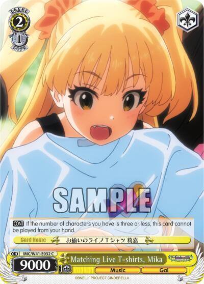 Matching Live T shirts Mika IMC/W41-E032 C The iDOLM@STER Cinderella Girls Card