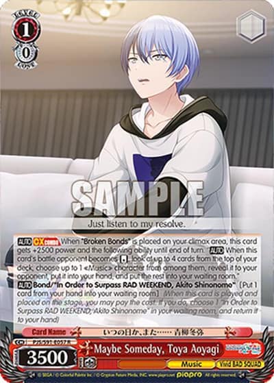 Maybe Someday, Toya Aoyagi PJS/S91-E057 R HATSUNE MIKU: COLORFUL STAGE! Weiss Schwarz card
