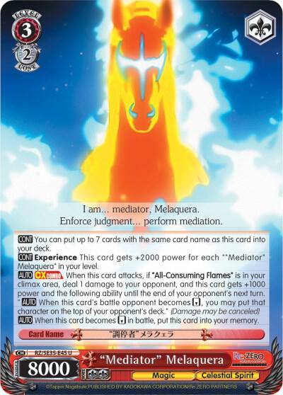 Mediator Melaquera Parallel Foil RZ/SE35-E45 U Re:ZERO: The Frozen Bond Card