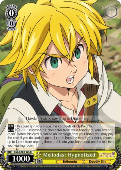 Meliodas Hypnotized SDS/SX03-005 R The Seven Deadly Sins Card