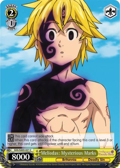 Meliodas Mysterious Marks SDS/SX03-021 C The Seven Deadly Sins Card