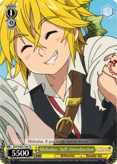 Meliodas Self Introduction SDS/SX03-T08 TD The Seven Deadly Sins Card