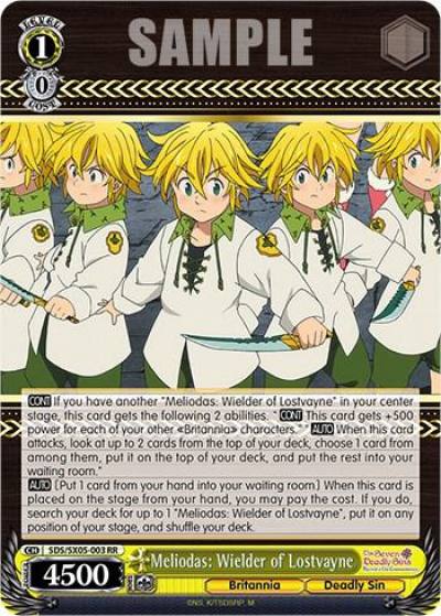 Meliodas Wielder of Lostvayne SDS/SX05-003 RR The Seven Deadly Sins: Revival of The Commandments Card