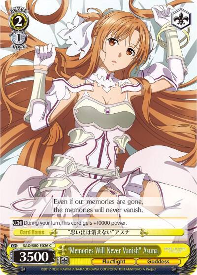 Memories Will Never Vanish Asuna SAO/S80-E026 C Sword Art Online -Alicization- Vol.2 Card