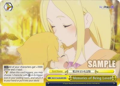 Memories of Being Loved RRR RZ/S116-E024R Re:ZERO -Starting Life in Another World- Vol.3 Card