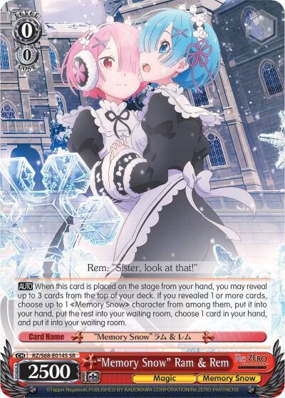 Memory Snow Ram and Rem SR RZ/S68-E014S SR Re:ZERO Memory Snow Card