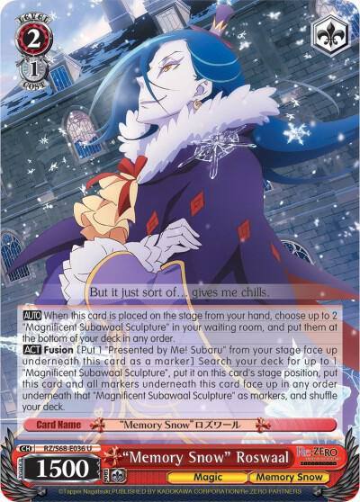 Memory Snow Roswaal RZ/S68-E036 U Re:ZERO Memory Snow Card