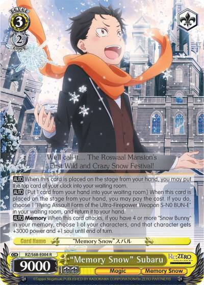 Memory Snow Subaru RZ/S68-E004 R Re:ZERO Memory Snow Card