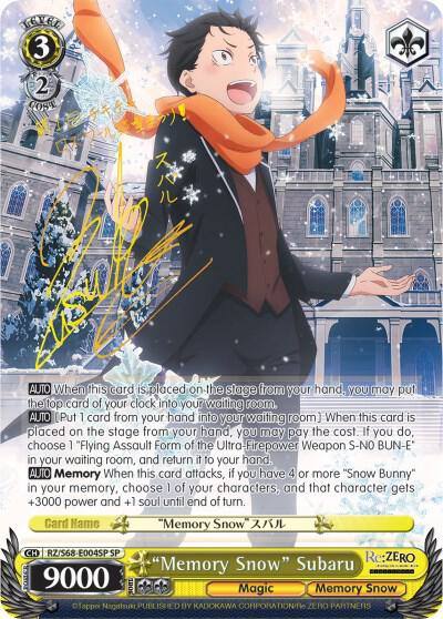 Memory Snow Subaru SP RZ/S68-E004SP SP Re:ZERO Memory Snow Card