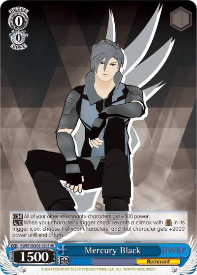 Mercury Black SR RWBY/WX03-080S SR RWBY Card
