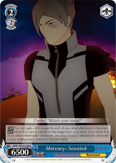 Mercury Scouted RWBY/WX03-089 U RWBY Card