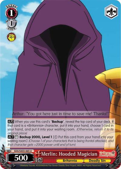 Merlin Hooded Magician SDS/SX03-065 U The Seven Deadly Sins Card
