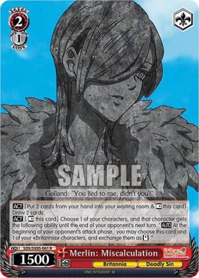 Merlin Miscalculation SDS/SX05-061 R The Seven Deadly Sins: Revival of The Commandments Card