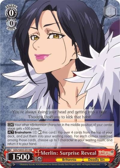 Merlin Surprise Reveal SDS/SX03-053 RR The Seven Deadly Sins Card
