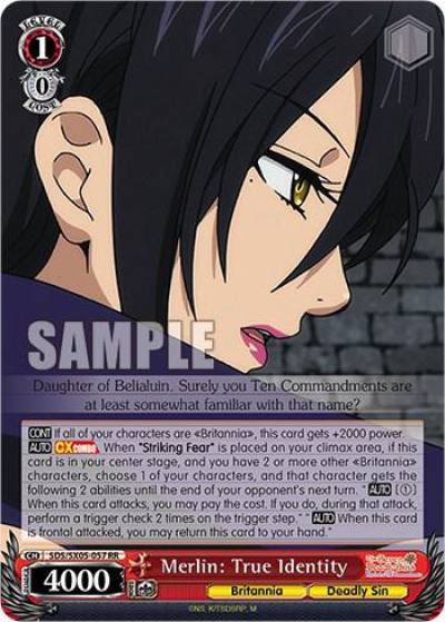 Merlin True Identity SDS/SX05-057 RR The Seven Deadly Sins: Revival of The Commandments Card