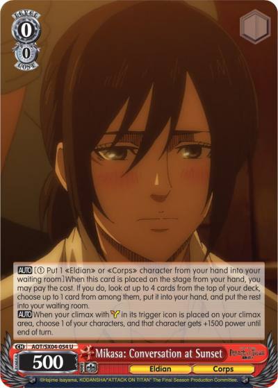 Mikasa Conversation at Sunset AOT/SX04-054 U Attack On Titan: Final Season Card
