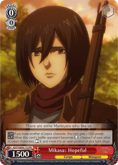 Mikasa Hopeful AOT/SX04-113 PR Attack On Titan: Final Season Card