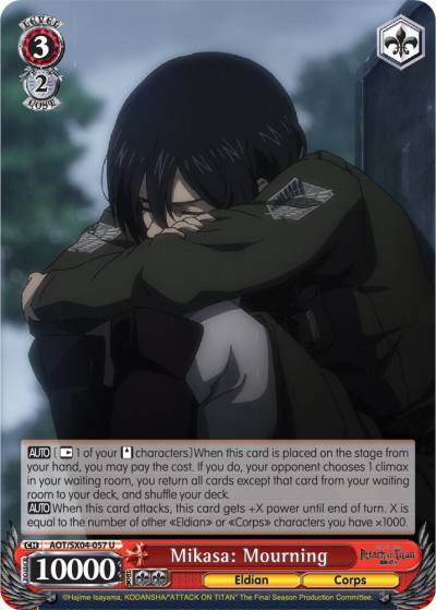 Mikasa Mourning AOT/SX04-057 U Attack On Titan: Final Season Card
