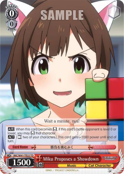 Miku Proposes a Showdown IMC/W41-TE22 TD The iDOLM@STER Cinderella Girls Card