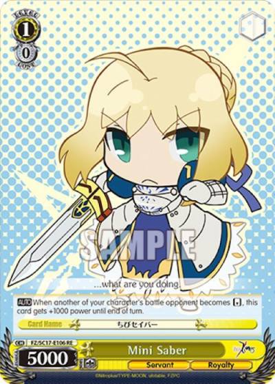 Mini Saber FZ/SC17-E106 RE Fate/Zero Chronicle Set Card