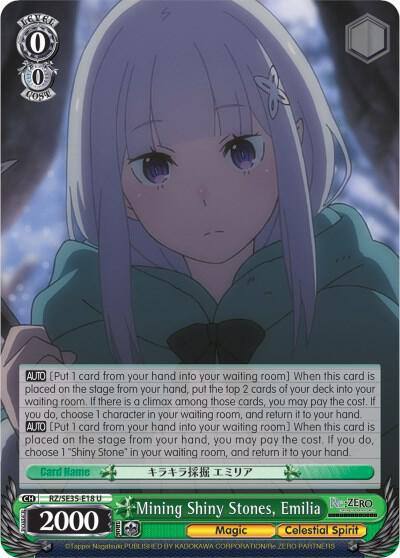 Mining Shiny Stones Emilia RZ/SE35-E18 U Re:ZERO: The Frozen Bond Card