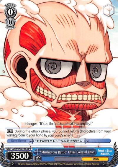 Mischievous Battle Chimi Colossal Titan AOT/S50-E104 PR Attack on Titan Vol. 2 Card