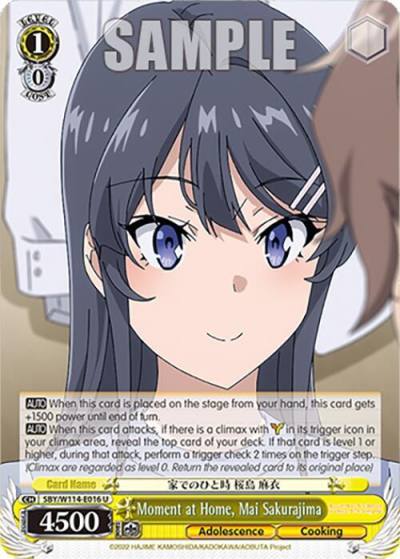 Moment at Home Mai Sakurajima SBY/W114-E016 U Rascal Does Not Dream Series Card