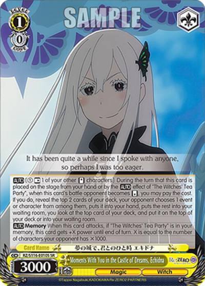 Moments With You in the Castle of Dreams Echidna SR RZ/S116-E010S Re:ZERO -Starting Life in Another World- Vol.3 Card