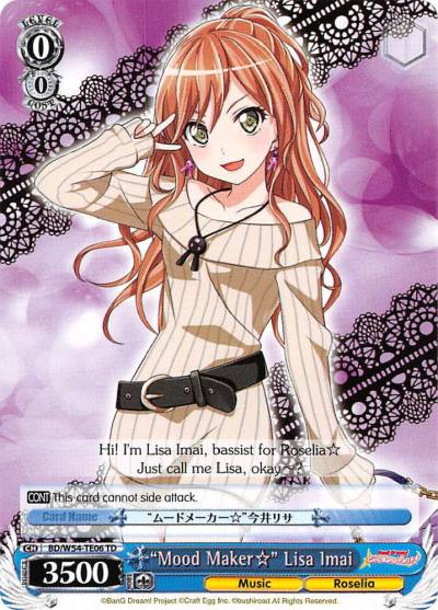 Mood Maker Lisa Imai BD/W54-TE06 TD BanG Dream! Girls Band Party! Card