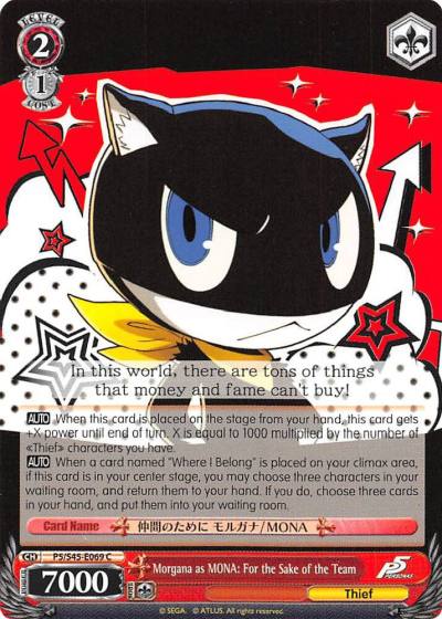 Morgana as MONA For the Sake of the Team P5/S45-E069 C Persona 5 Card