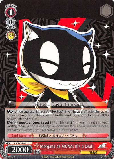 Morgana as MONA Its a Deal P5/S45-E061 U Persona 5 Card
