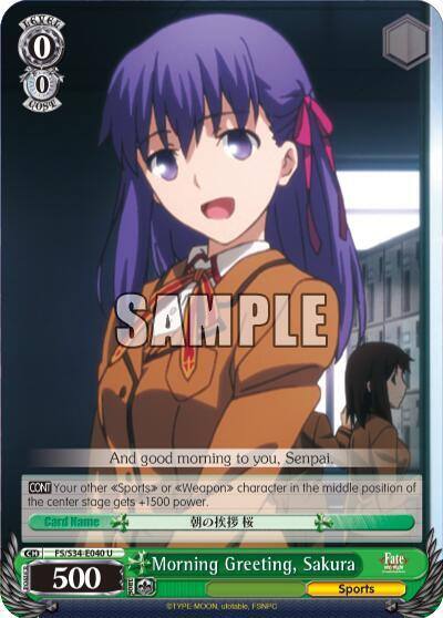 Morning Greeting Sakura FS/S34-E040 U Fate/stay night [Unlimited Blade Works] Card
