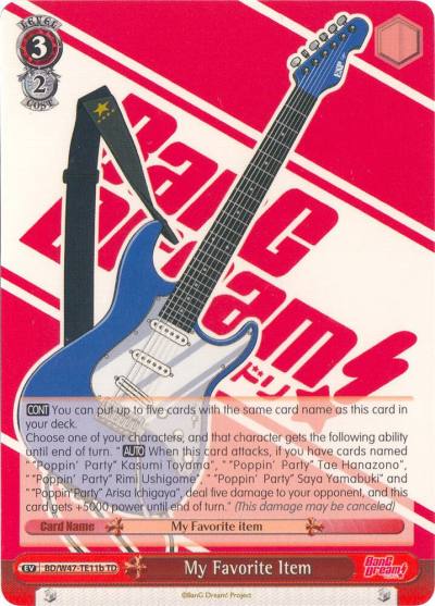 My Favorite Item B BD/W47-TE11b TD BanG Dream! Card