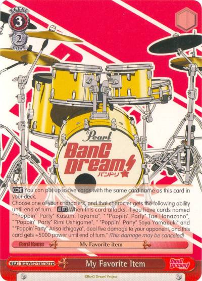 My Favorite Item D BD/W47-TE11d TD BanG Dream! Card