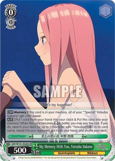 My Memory With You Yotsuba Nakano SR 5HY/W101-E026S SR The Quintessential Quintuplets Movie Card