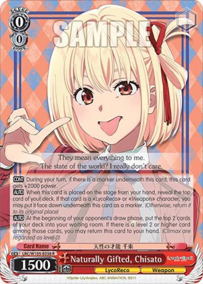 Naturally Gifted Chisato LRC/W105-E038 R Lycoris Recoil Card