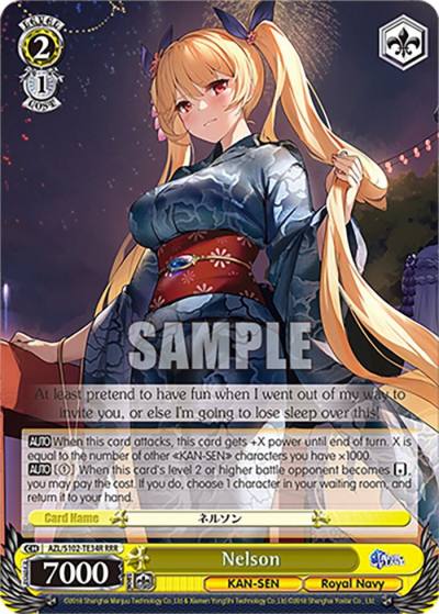 Nelson RRR AZL/S102-TE34R RRR Azur Lane Card