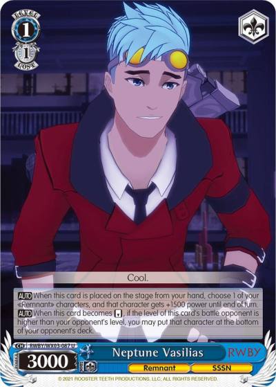 Neptune Vasilias RWBY/WX03-087 U RWBY Card