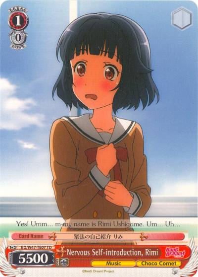 Nervous Self introduction Rimi BD/W47-TE07 TD BanG Dream! Card