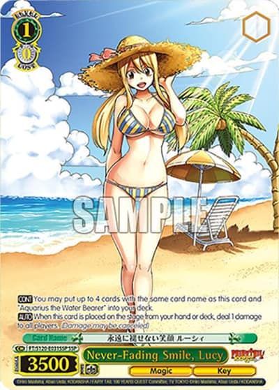 Never-Fading Smile, Lucy (SSP) FT/S120-E031SSP SSP FAIRY TAIL 100 YEARS QUEST Weiss Schwarz card